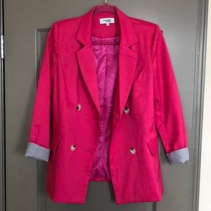 Charlotte Russe Bright Pink Double Breasted Blazer